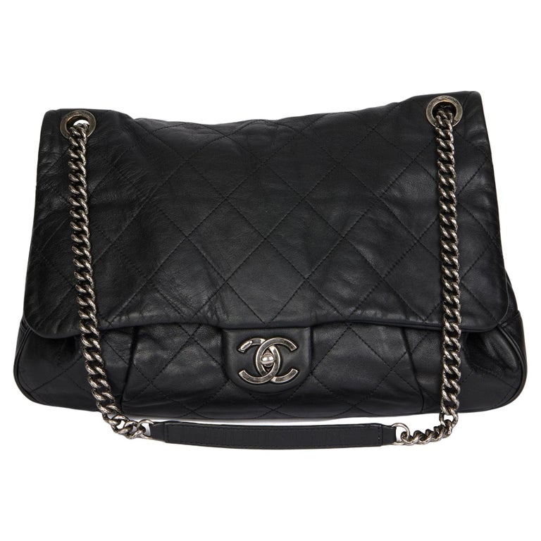 CHANEL Black Quilted Lambskin Coco Pleats Flap Bag at 1stDibs
