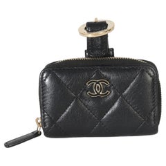 Chanel Black Quilted Lambskin Coin Purse Bracelet