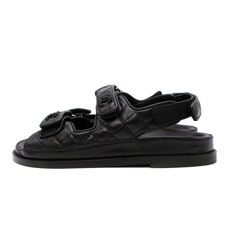 dad sandals black lambskin mules
