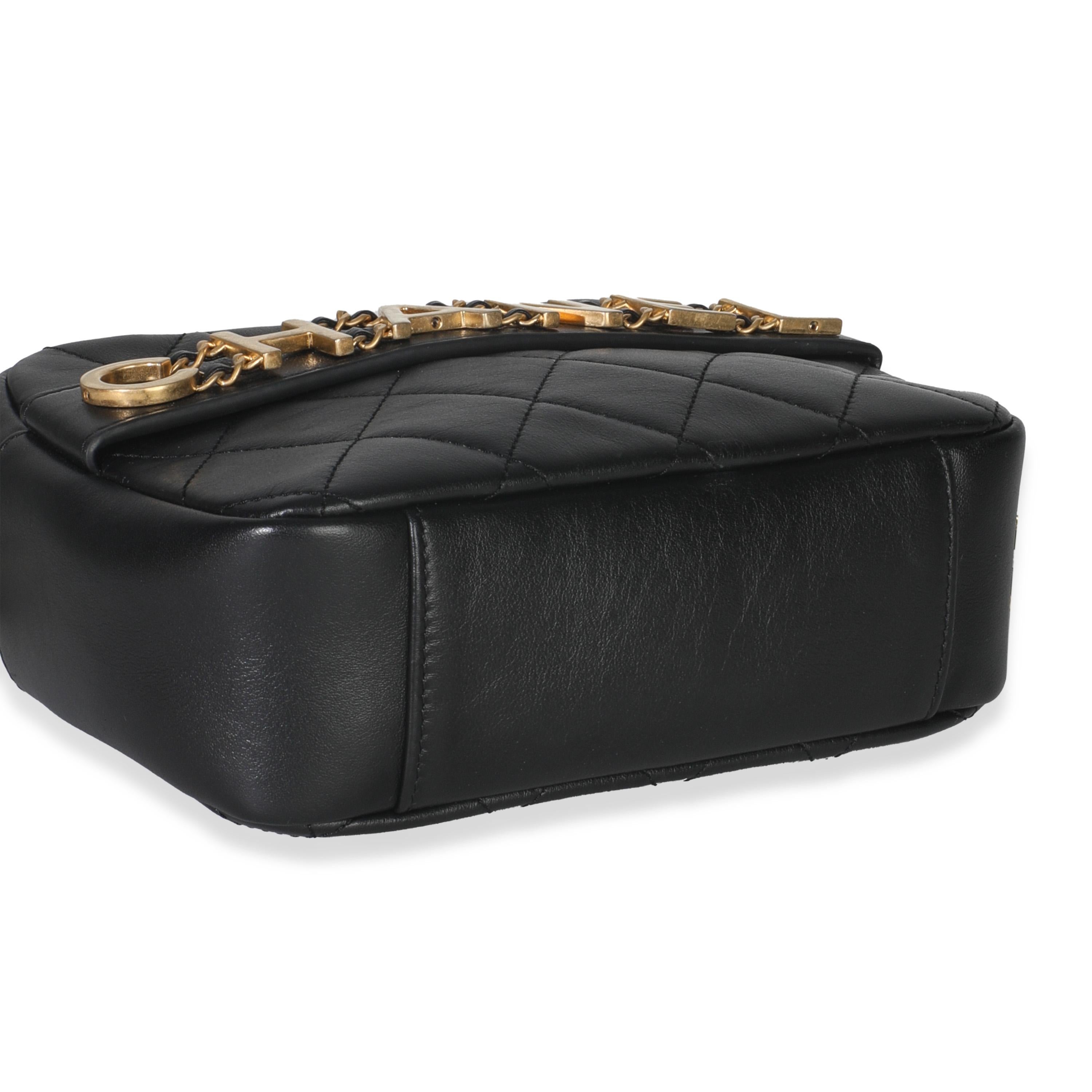 Chanel Black Quilted Lambskin Enchained Logo Chain Camera Case en vente 2