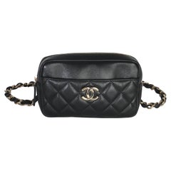 Chanel Black Quilted Lambskin Front Pocket Belt Bag