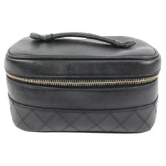 Chanel Black Quilted Lambskin Horizontal Vanity Case 20ck324s