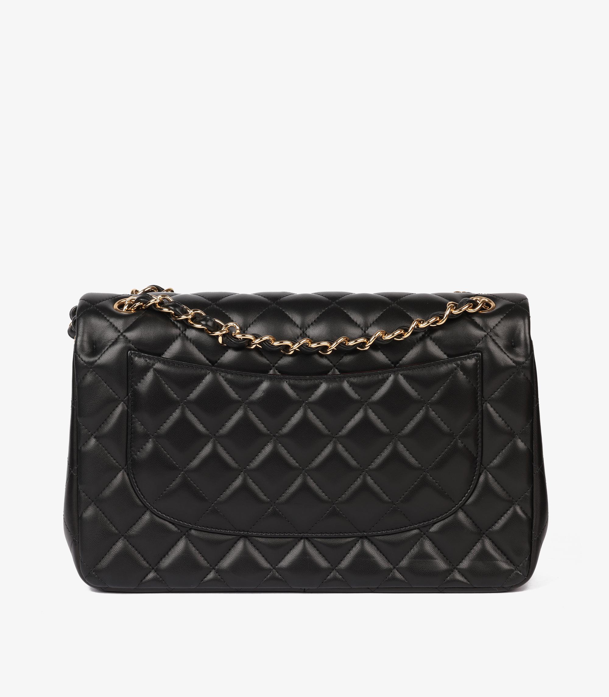 Chanel Black Quilted Lambskin Jumbo Classic Double Flap Bag 2