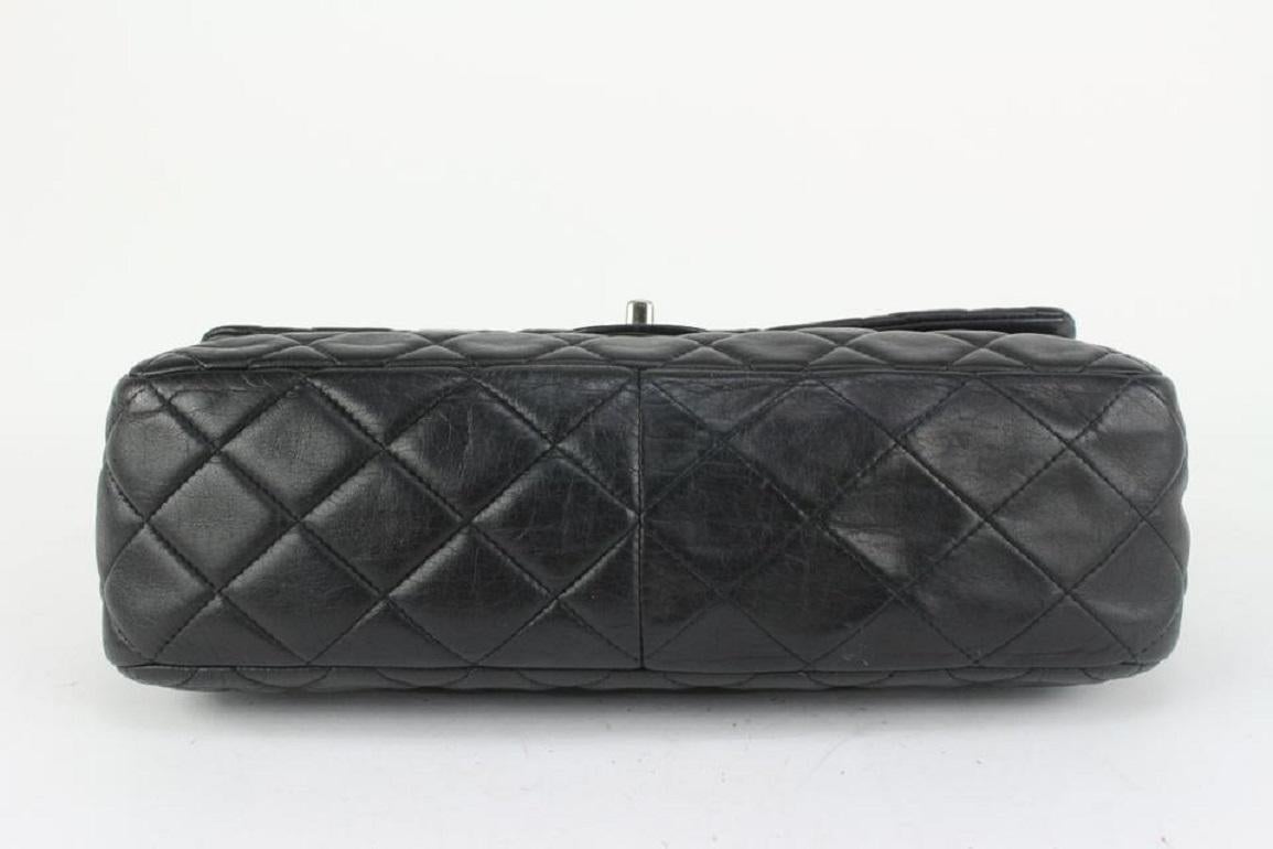 Chanel Black Quilted Lambskin Jumbo Classic Flap Silver 169cas712 For Sale 5