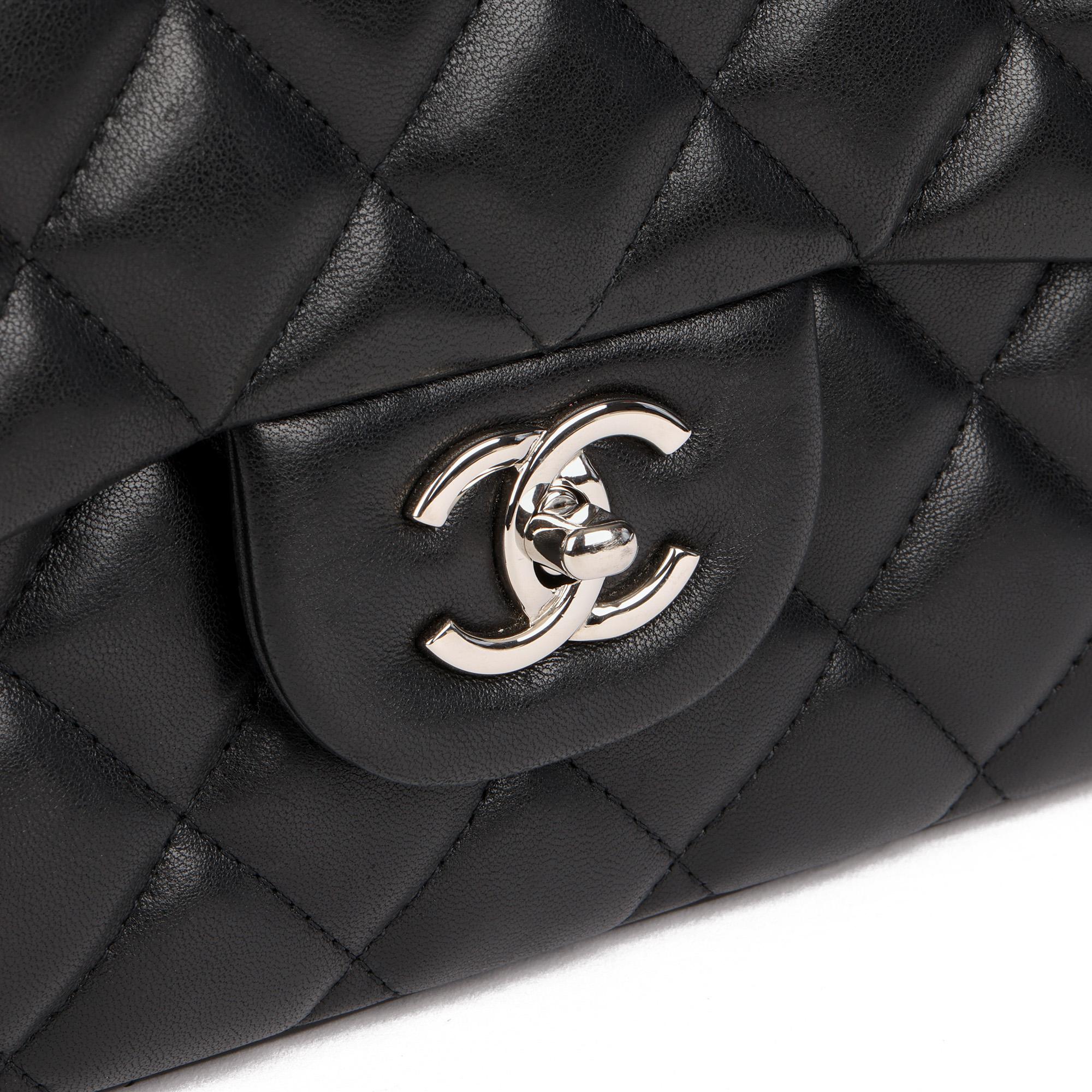 Chanel Black Quilted Lambskin Jumbo Classic Single Flap Bag 7
