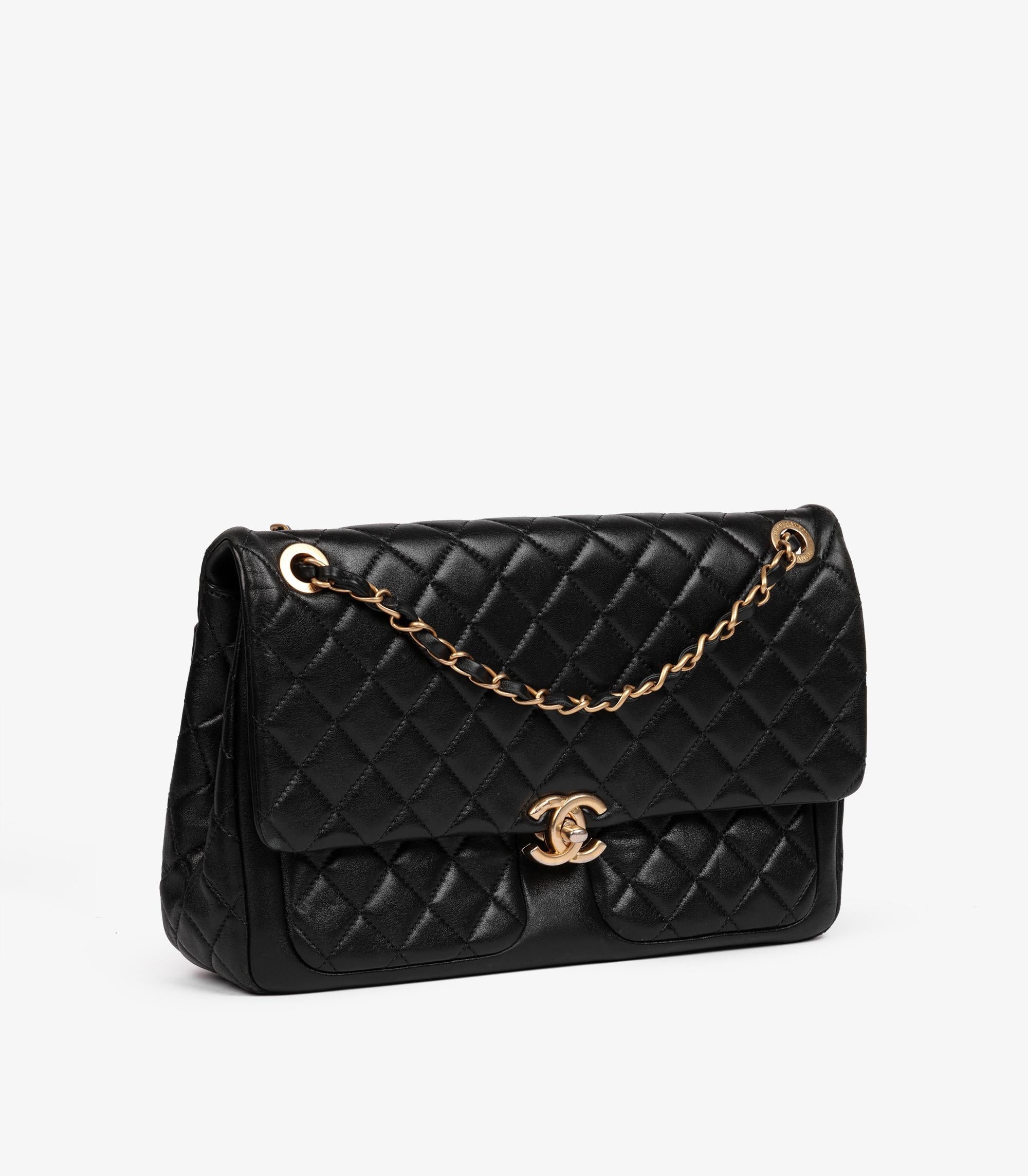 Chanel Schwarzes gestepptes Lammleder Jumbo Classic Single Flap Tasche im Zustand „Hervorragend“ im Angebot in Bishop's Stortford, Hertfordshire