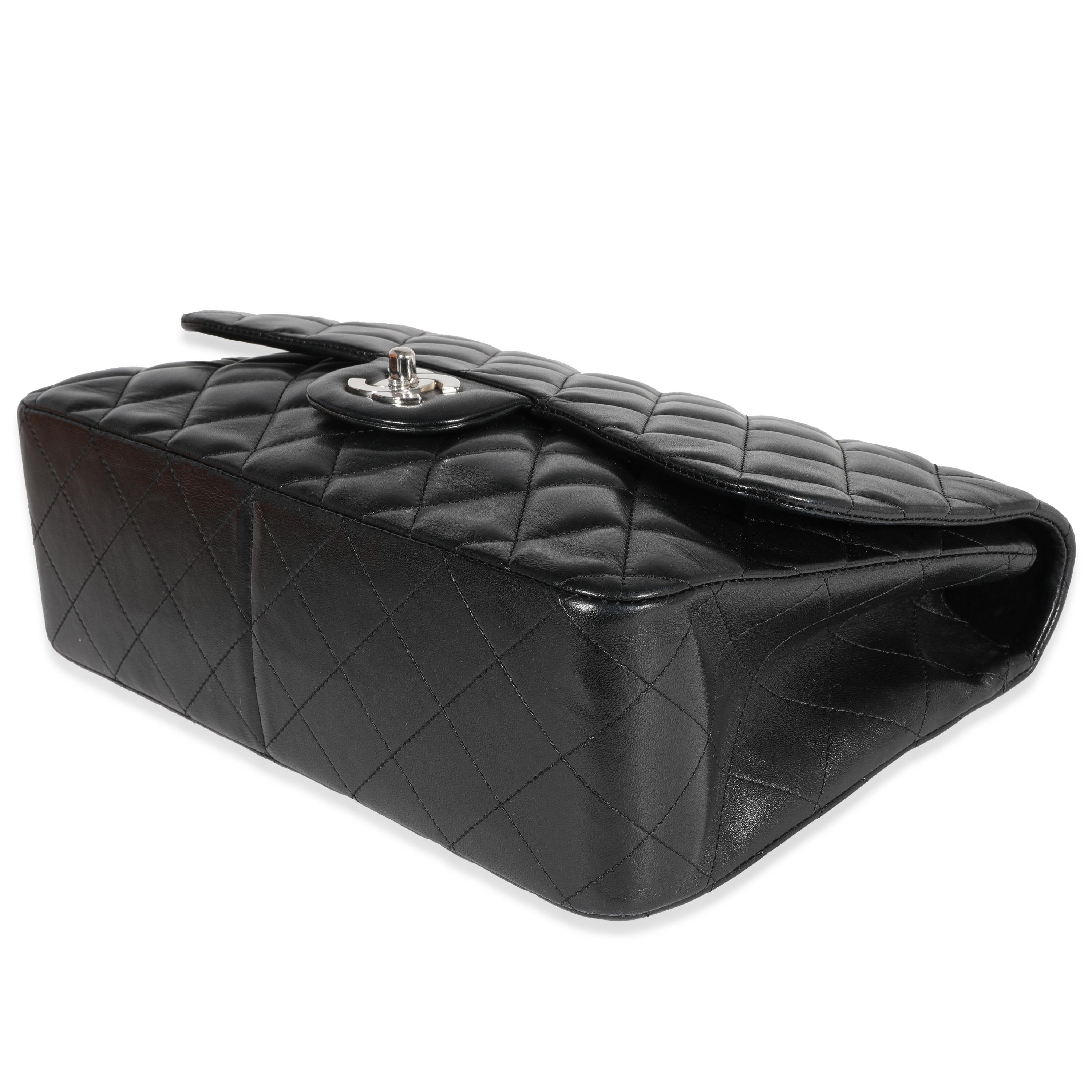 Women's Chanel Black Quilted Lambskin Jumbo Classic Single Flap Bag