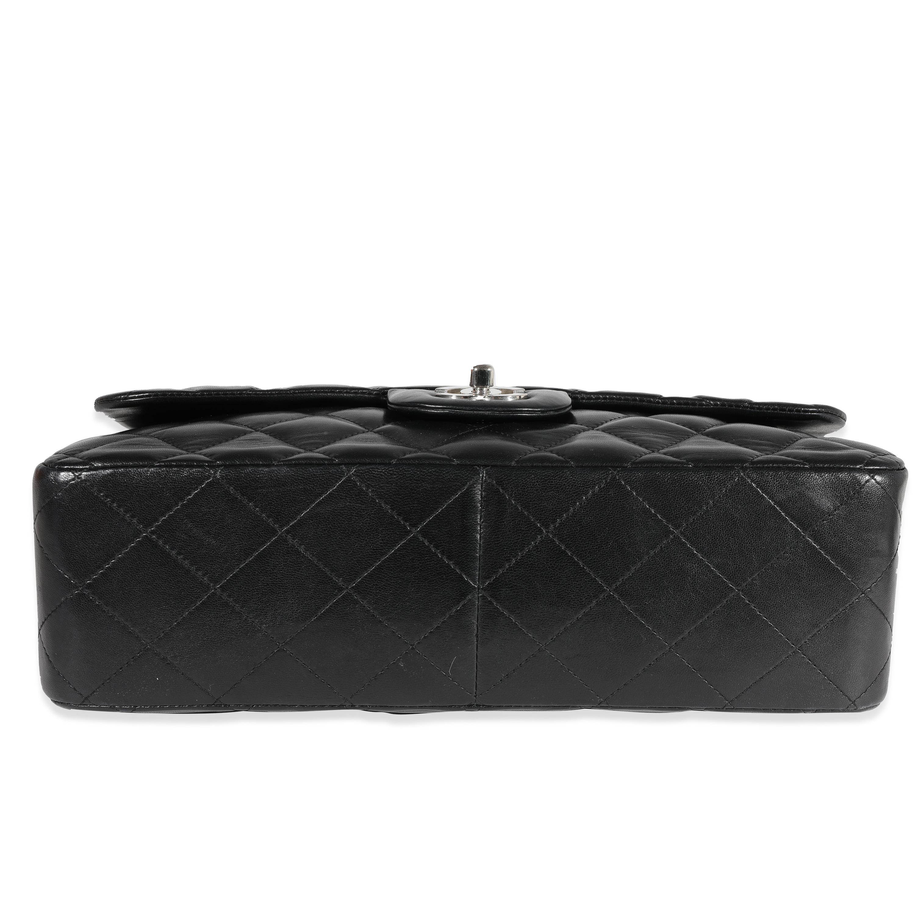 Chanel Black Quilted Lambskin Jumbo Classic Single Flap Bag For Sale 3