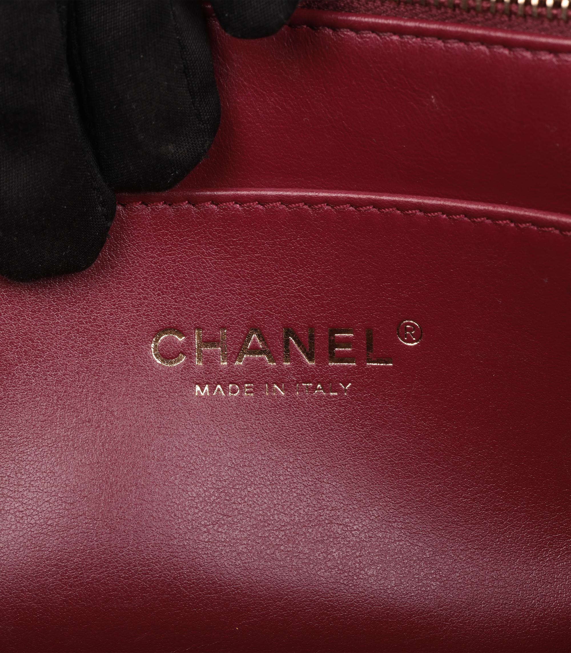 Chanel Schwarzes gestepptes Lammleder Jumbo Classic Single Flap Tasche im Angebot 5