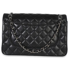 Chanel Black Quilted Lambskin Jumbo Double Flap Bag