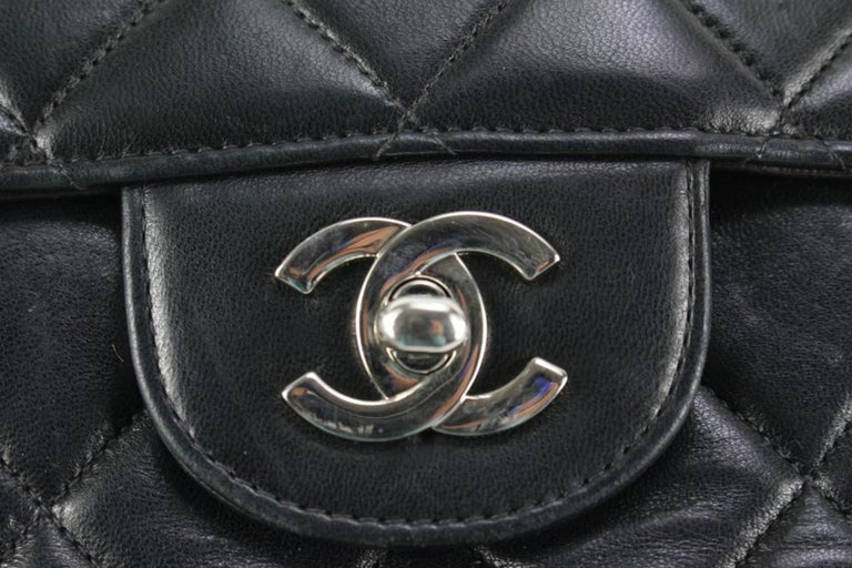 Chanel Black Quilted Lambskin Jumbo Double Flap Classic Bag 55cz55s For  Sale at 1stDibs