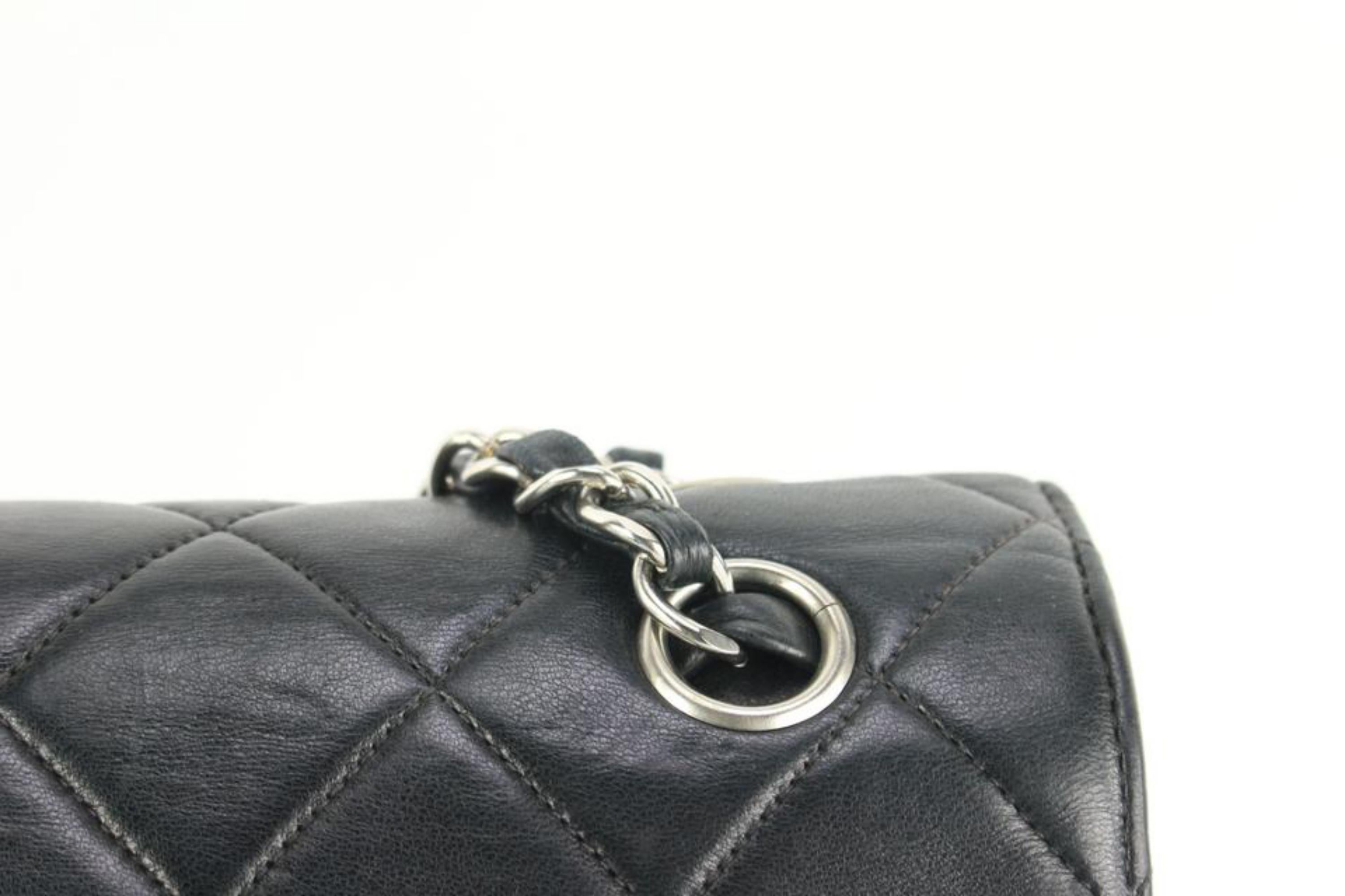 Chanel Black Quilted Lambskin Jumbo Double Flap Classic Bag 55cz55s For Sale 1