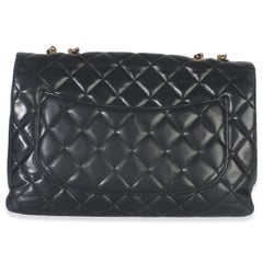 Chanel Black Quilted Lambskin Jumbo Single Flap Bag