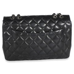 Chanel Black Quilted Lambskin Jumbo Single Flap Bag