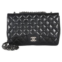 Chanel Black Quilted Lambskin Jumbo Single Flap Bag