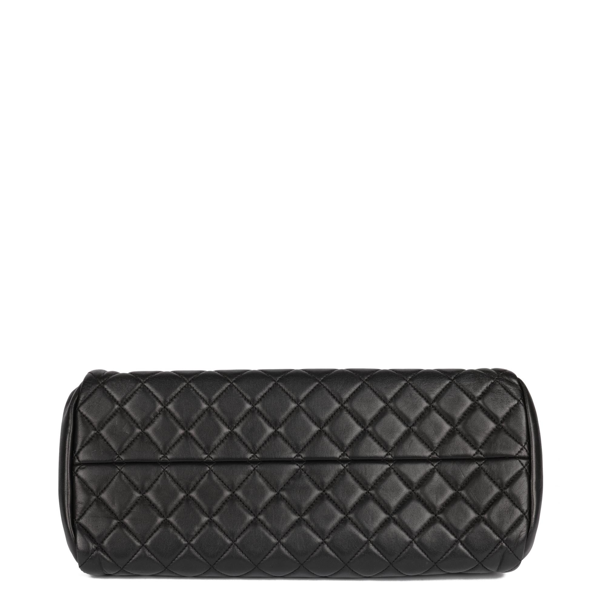 CHANEL Black Quilted Lambskin Just Mademoiselle Bowling Bag 2