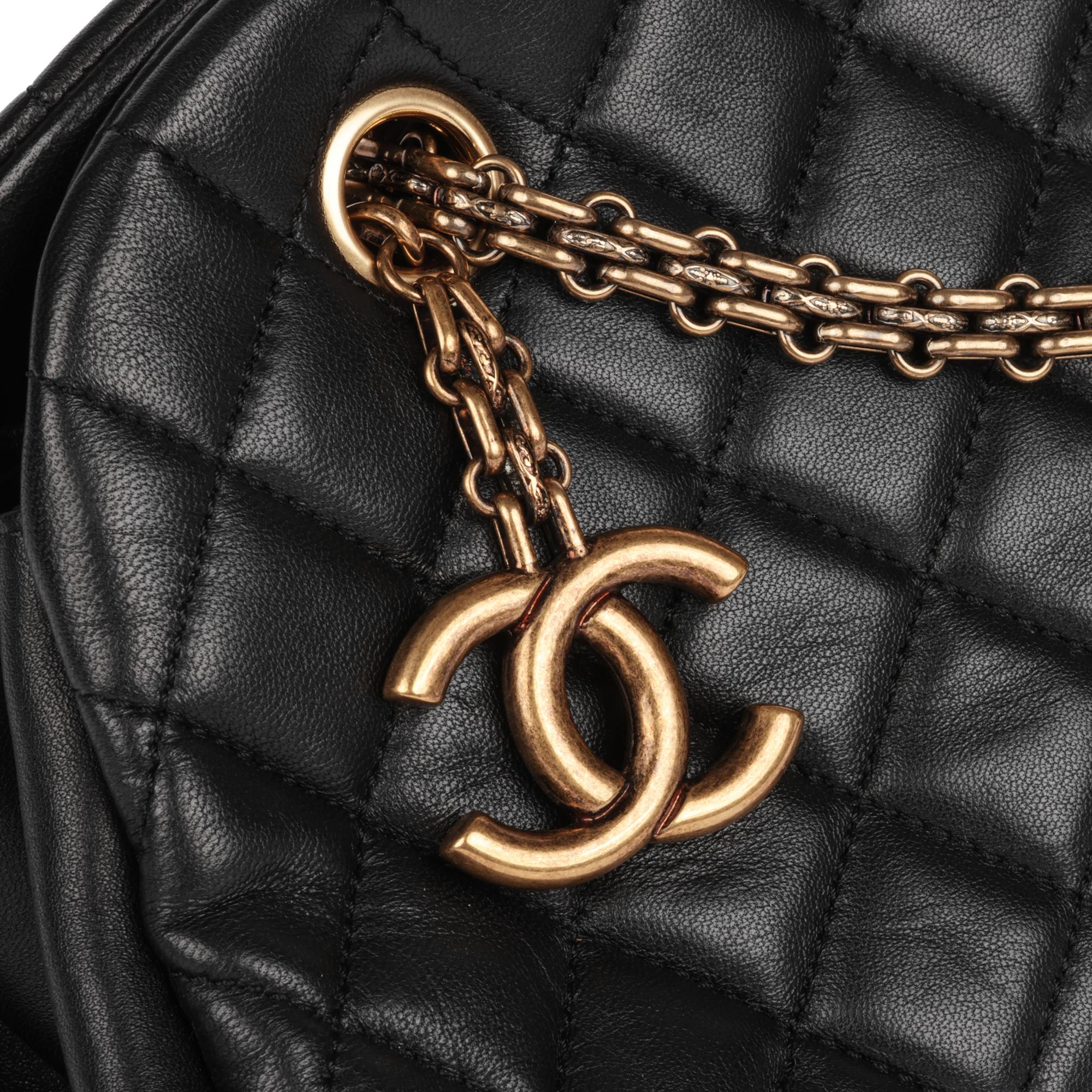 CHANEL Black Quilted Lambskin Just Mademoiselle Bowling Bag 3