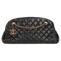CHANEL Black Quilted Lambskin Just Mademoiselle Bowling Bag