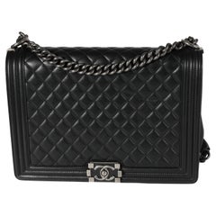 Chanel Black Quilted Lambskin Large Boy Bag