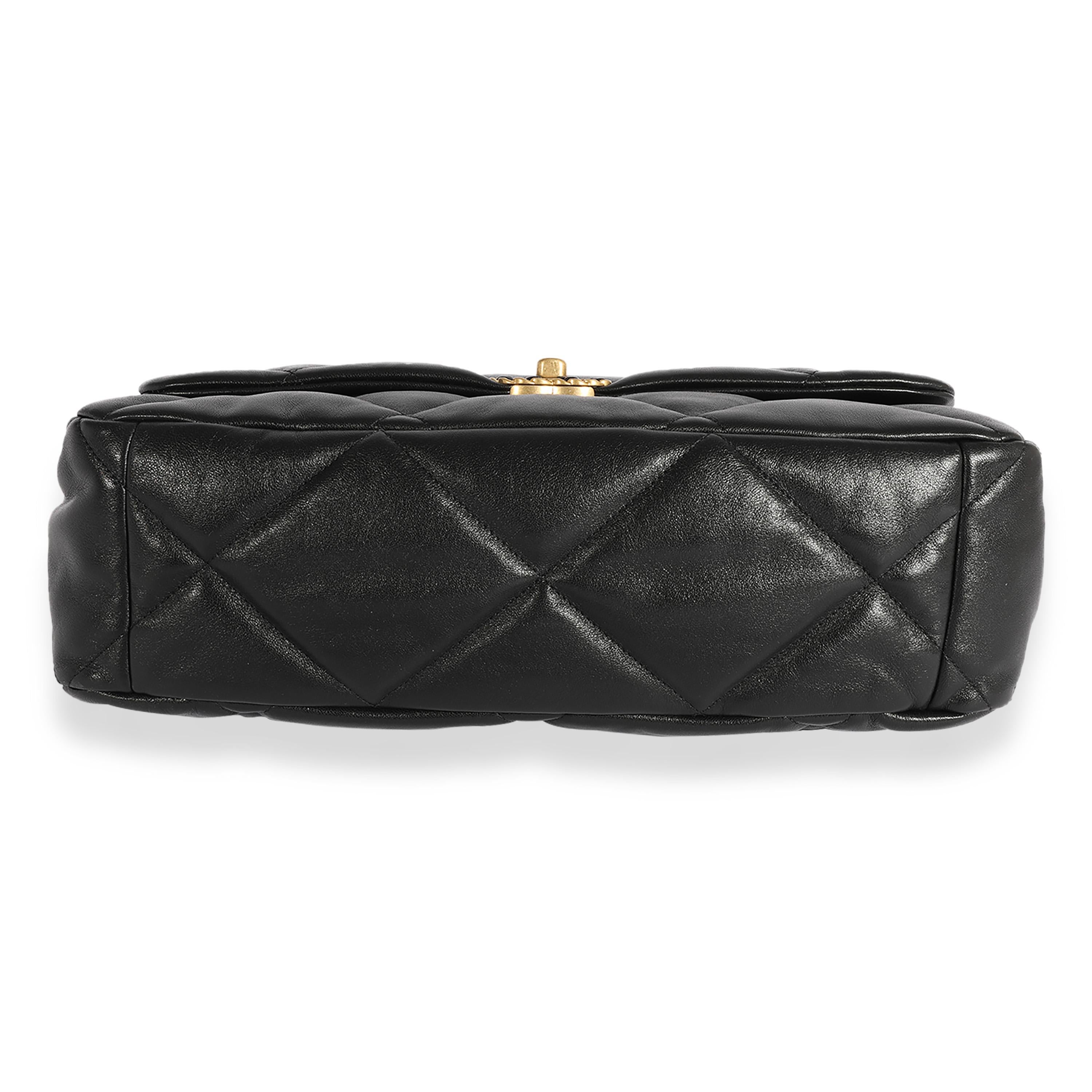 Women's Chanel Black Quilted Lambskin Large Chanel 19 Flap Bag