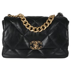 Chanel Black Quilted Lambskin Large Chanel 19 Flap Bag