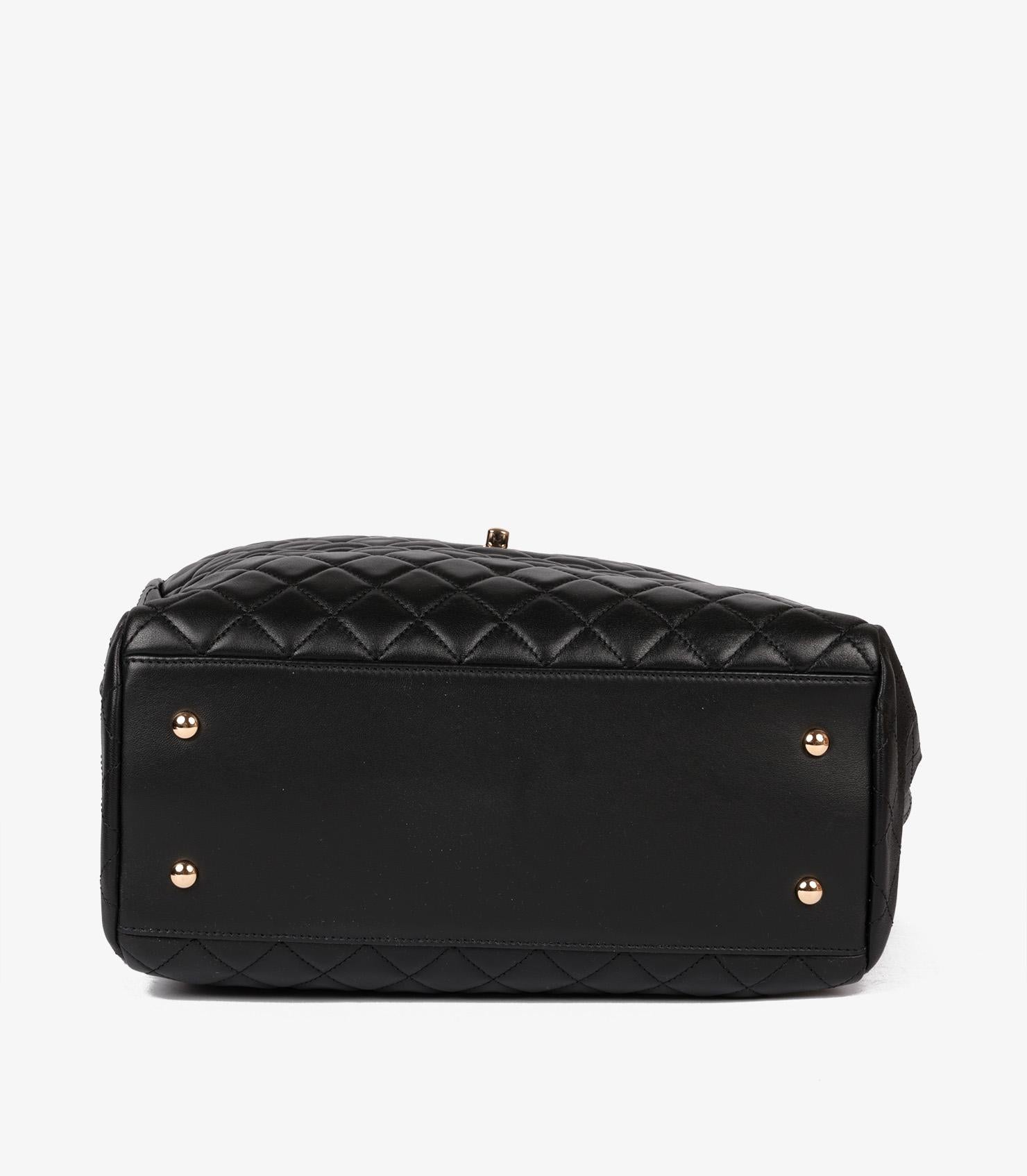 Chanel Black Quilted Lambskin Large Classic Bucket Bag For Sale 2