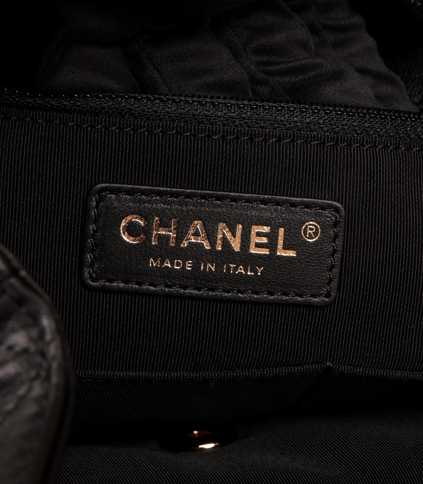 Chanel Black Quilted Lambskin Large Classic Bucket Bag 5