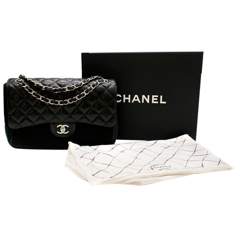 Chanel Black Quilted Lambskin Large Classic Double Flap Bag 31cm at 1stDibs