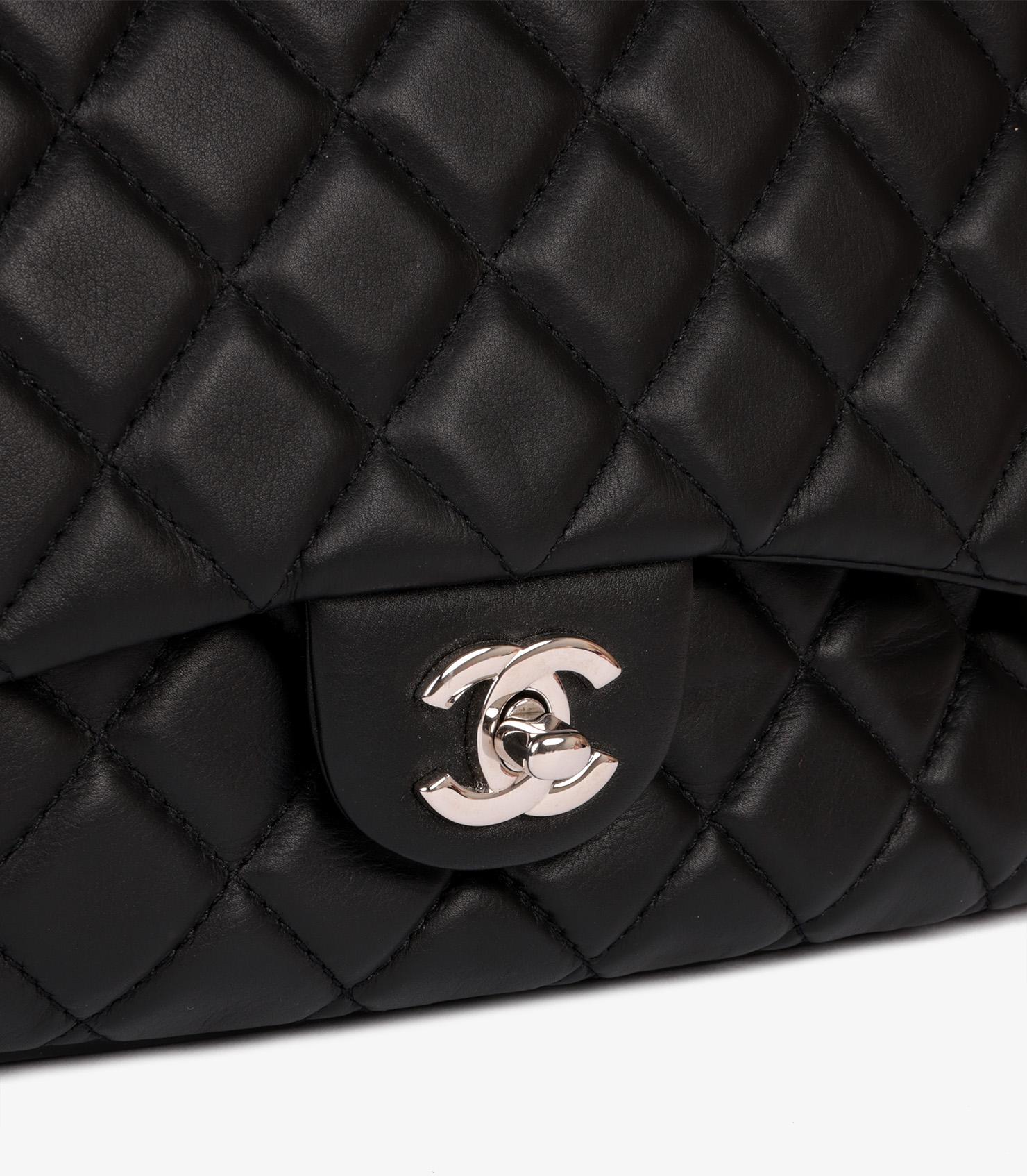 Chanel Black Quilted Lambskin Large Classic Single Flap Bag With Zip Pocket 3