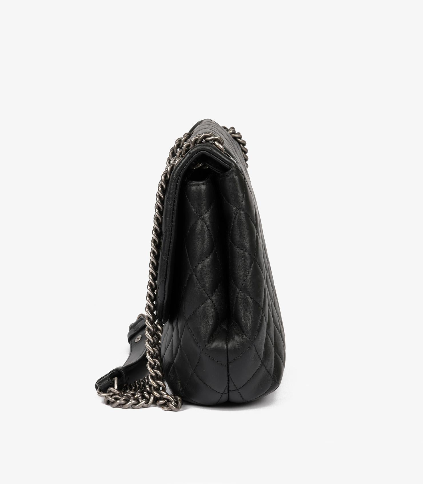 Chanel Black Quilted Lambskin Large Daily Supple Classic Single Flap Bag en vente 1