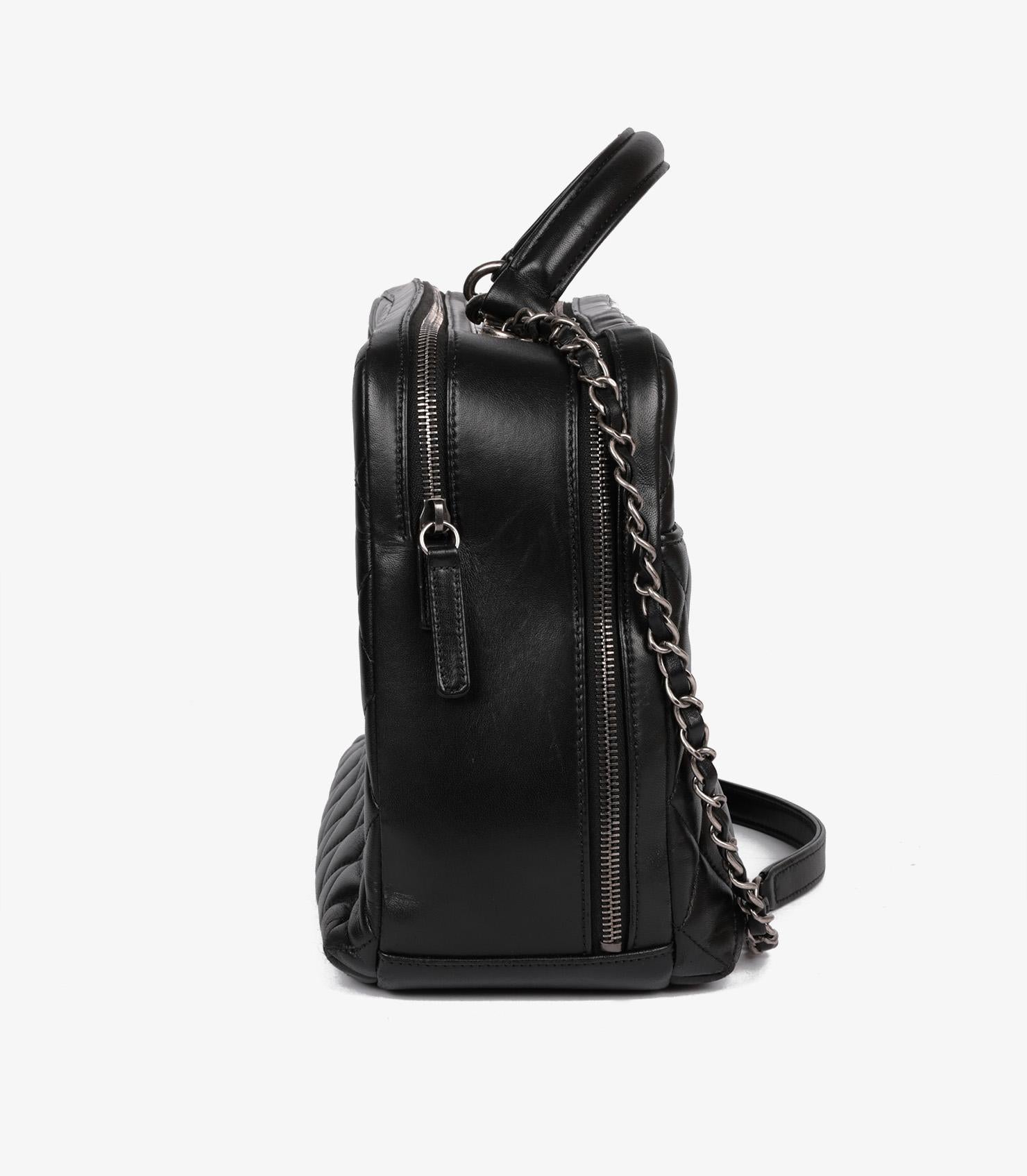 Noir Chanel Black Quilted Lambskin Large Trendy CC Bowling Bag en vente