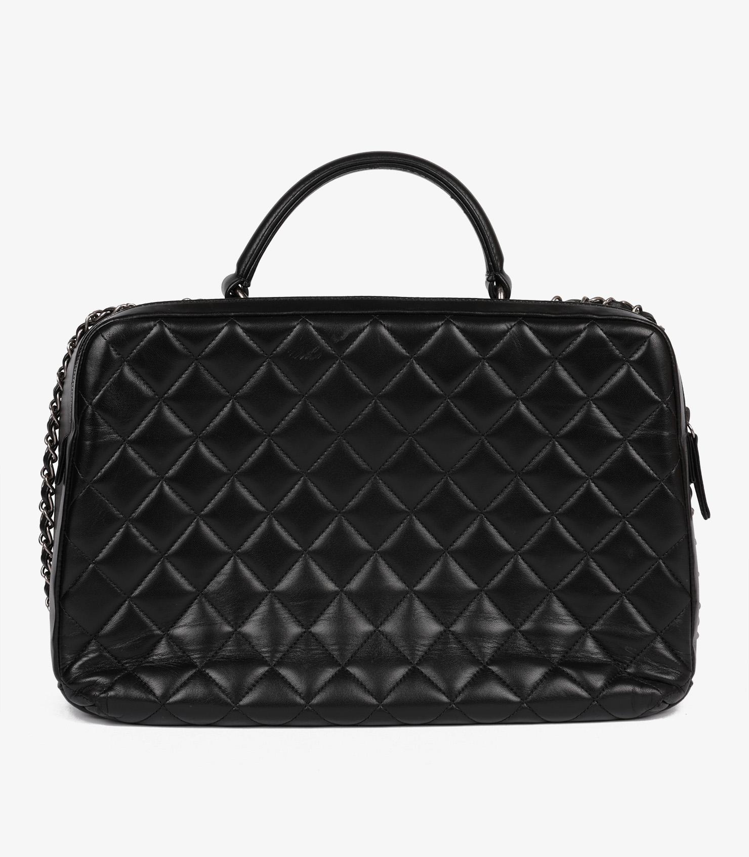 Chanel Black Quilted Lambskin Large Trendy CC Bowling Bag For Sale 1