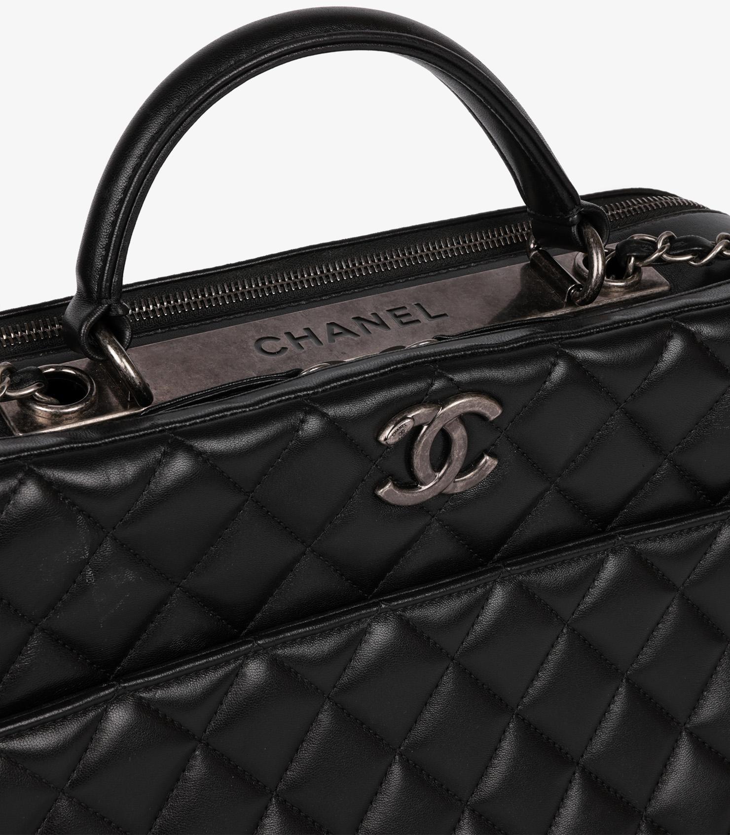 Chanel Black Quilted Lambskin Large Trendy CC Bowling Bag For Sale 2
