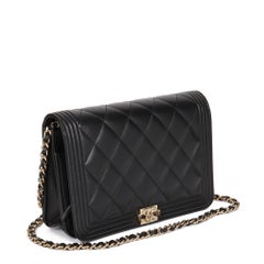CHANEL Black Quilted Lambskin Le Boy Wallet-on-Chain WOC