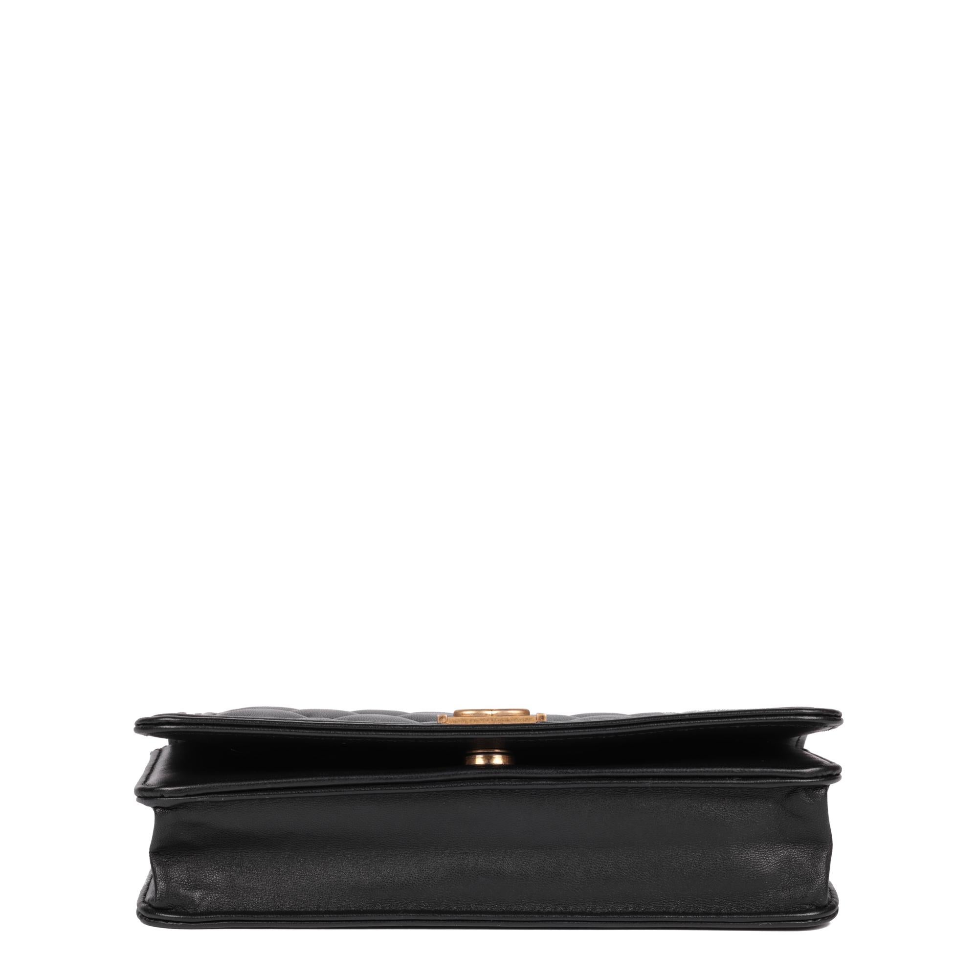 CHANEL Black Quilted Lambskin Le Boy WalletonChain WOC at 1stDibs