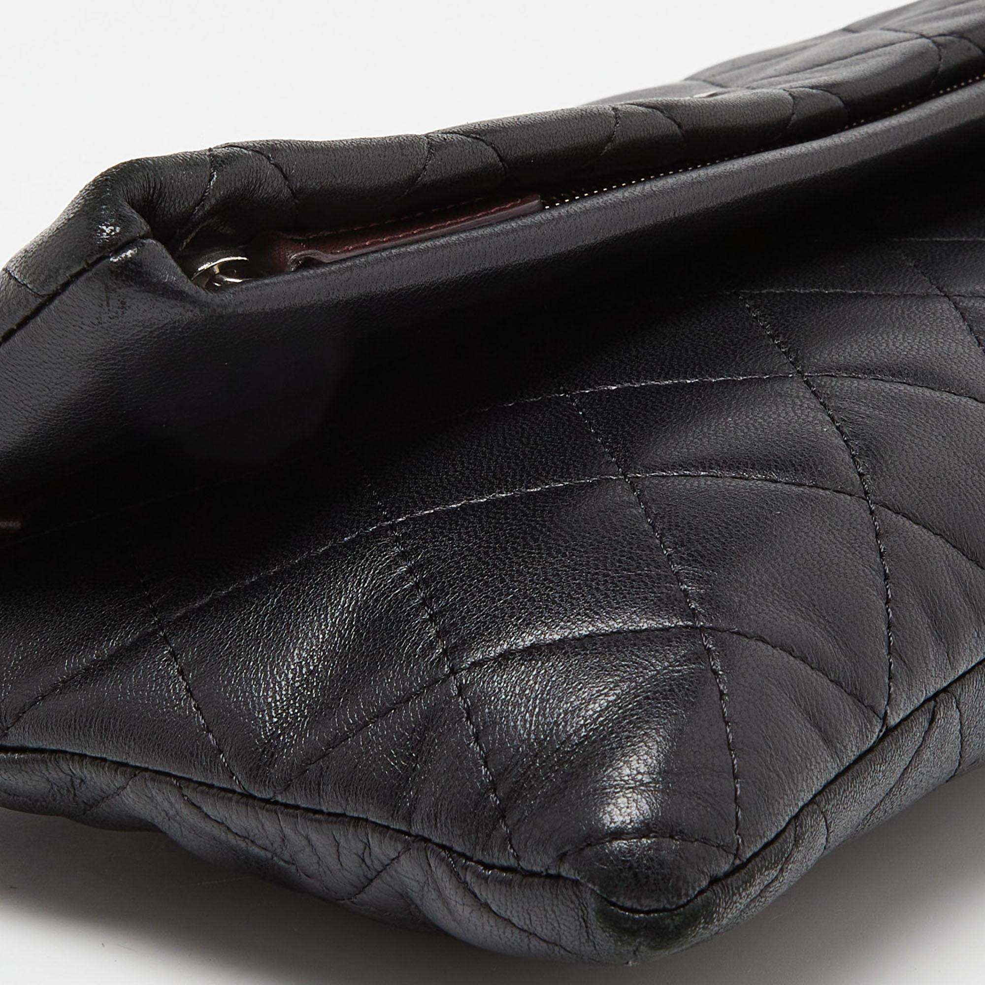 Chanel Black Quilted Lambskin Leather Beauty CC Clutch 4