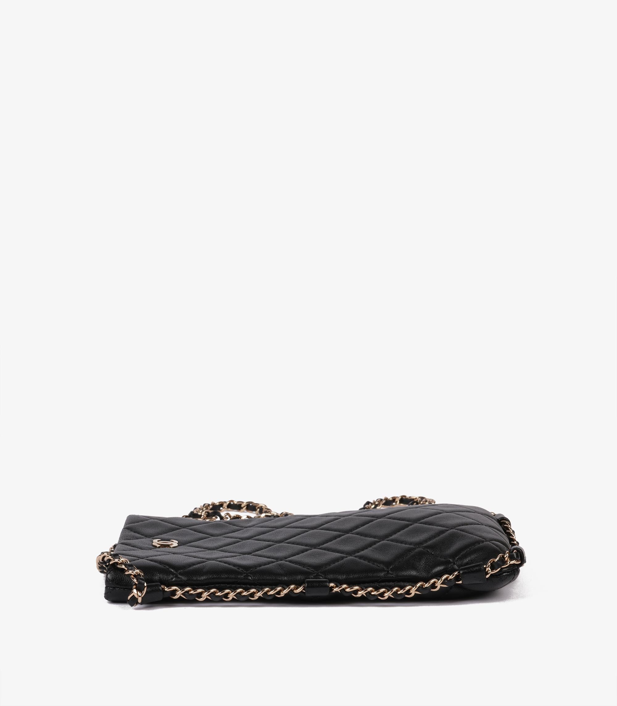 Chanel Black Quilted Lambskin Leather Chain Around Phone Holder 2