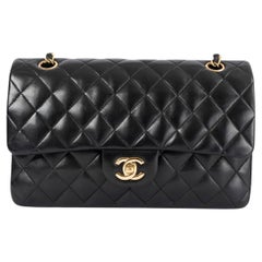 CHANEL black quilted lambskin leather CLASSIC MEDIUM TIMELESS Shoulder Bag