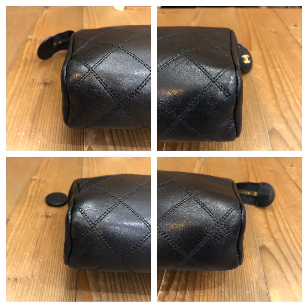 chanel black quilted clutch bag
