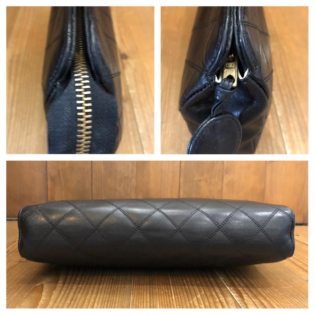 Women's or Men's CHANEL Black Quilted Lambskin Leather Clutch Bag