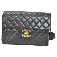 Chanel Black Quilted Lambskin Leather Deca Backpack