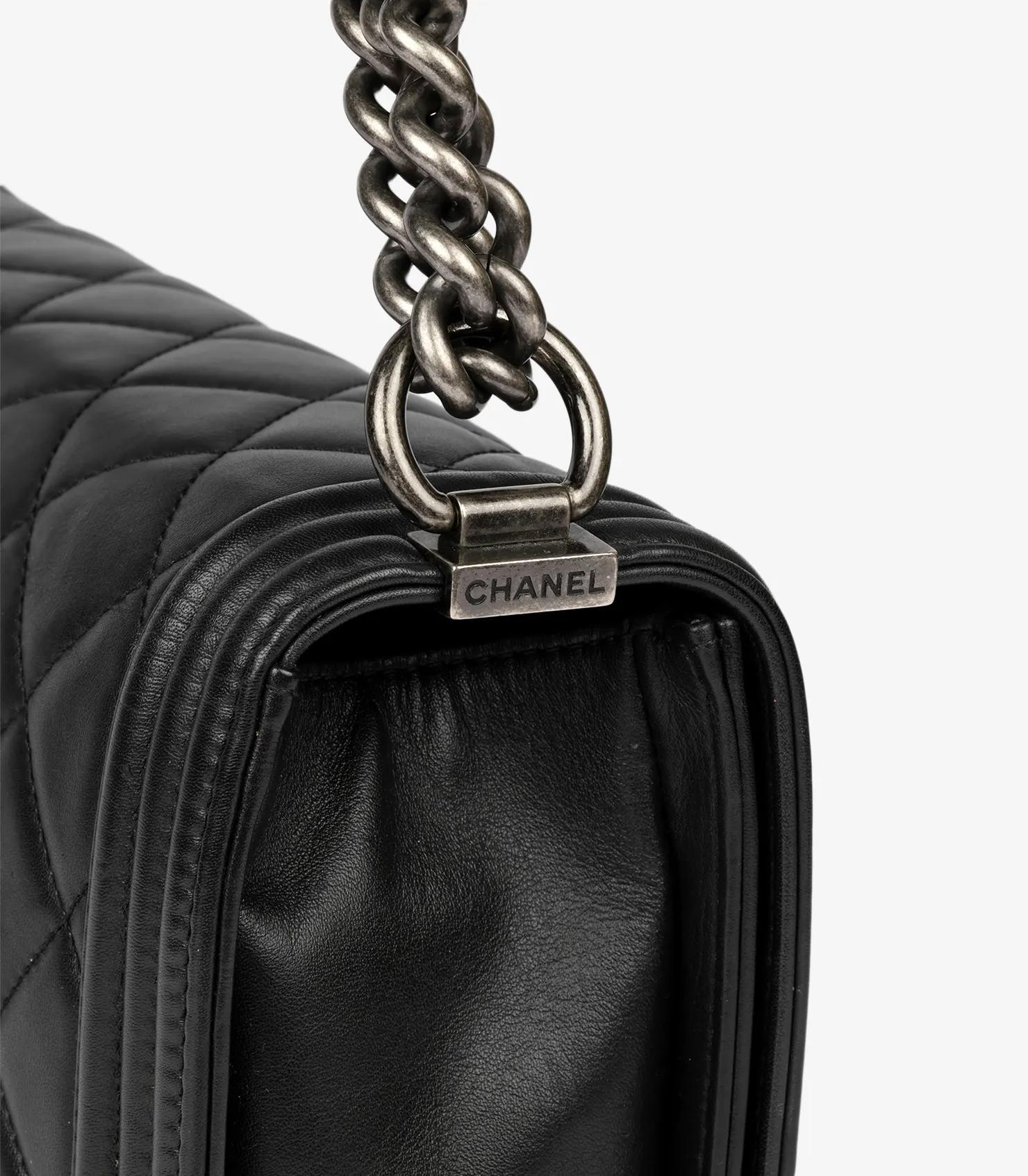Chanel Black Quilted Lambskin Leather Large Le Boy Bag 1