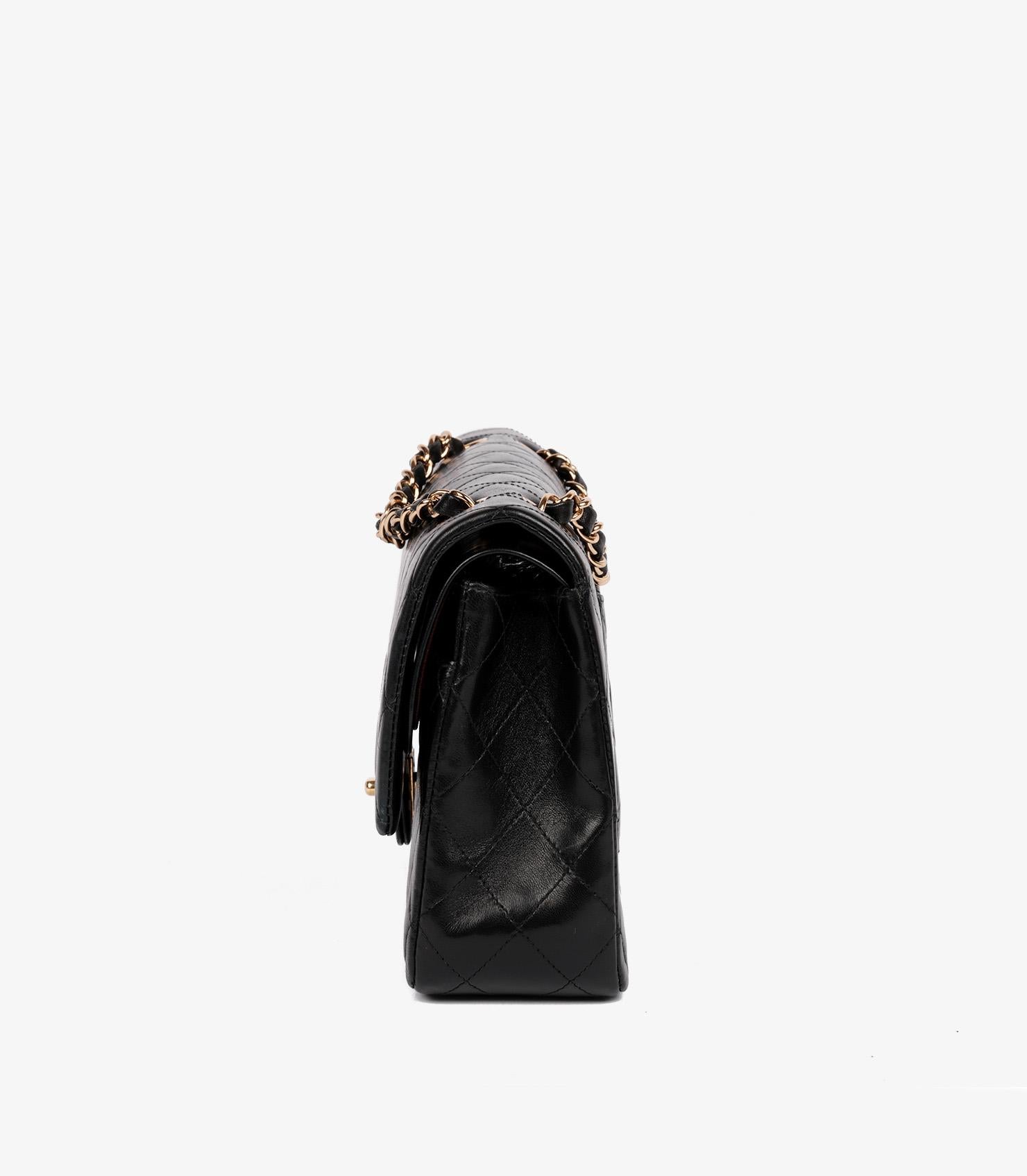 Women's or Men's Chanel Black Quilted Lambskin Leather Medium Classic Double Flap Bag