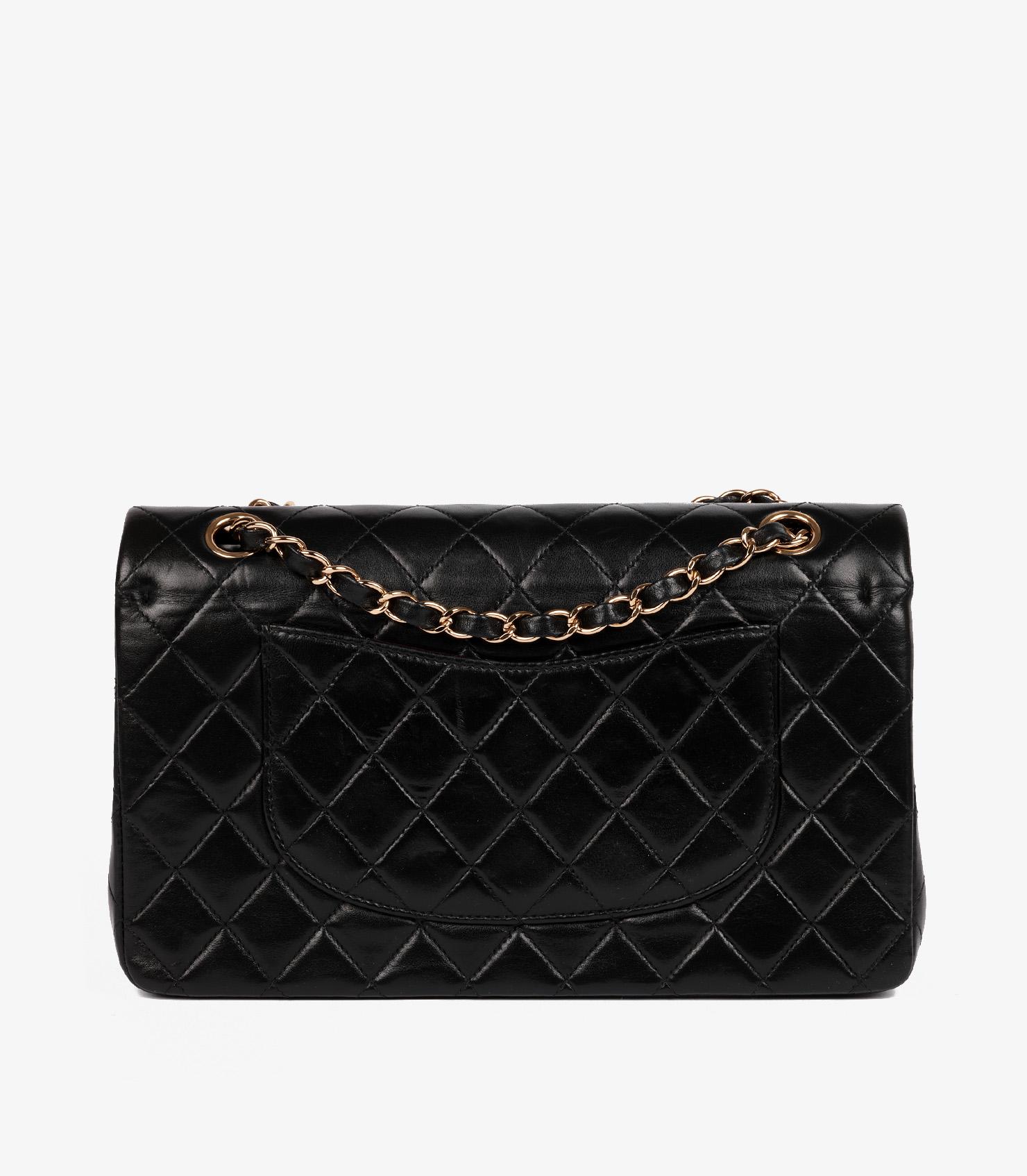Chanel Black Quilted Lambskin Leather Medium Classic Double Flap Bag 1