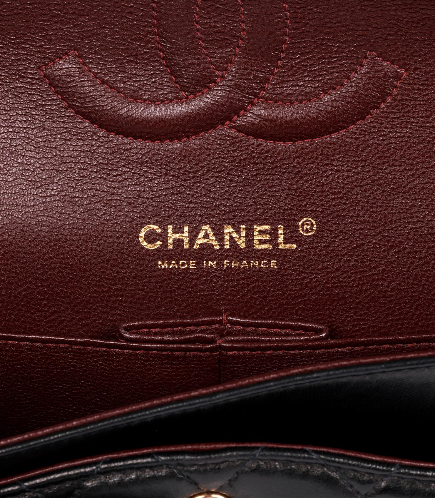 Chanel Black Quilted Lambskin Leather Medium Classic Double Flap Bag 3