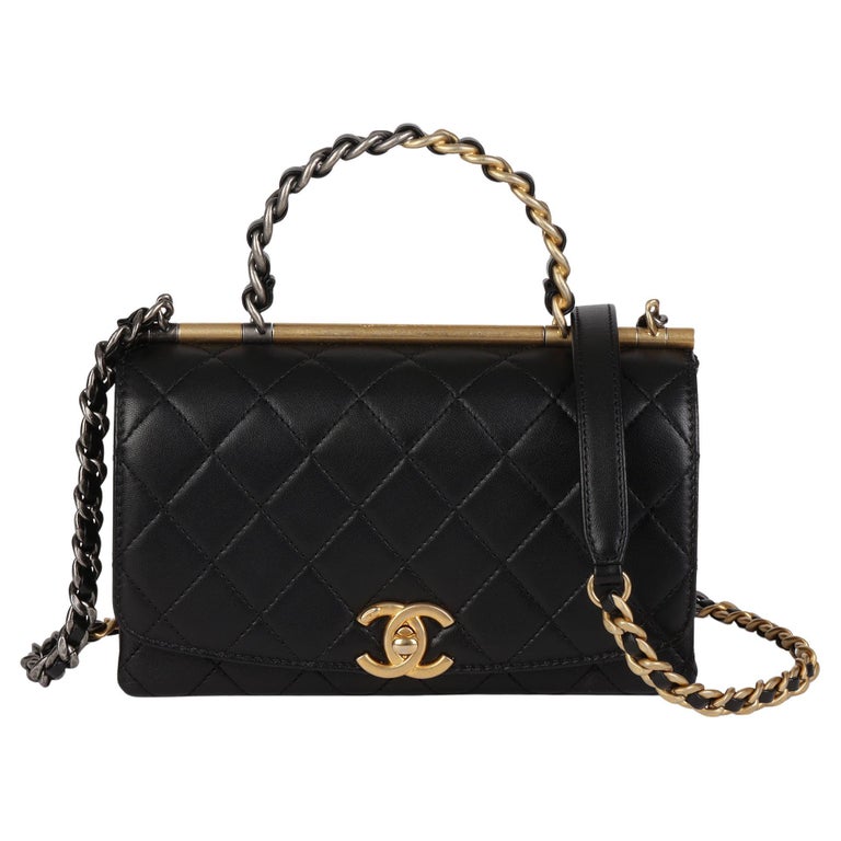 Chanel Chain Handle Boy Flap Bag Quilted Calfskin Small at 1stDibs