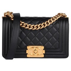 Chanel Black Quilted Lambskin Leather Small Le Boy