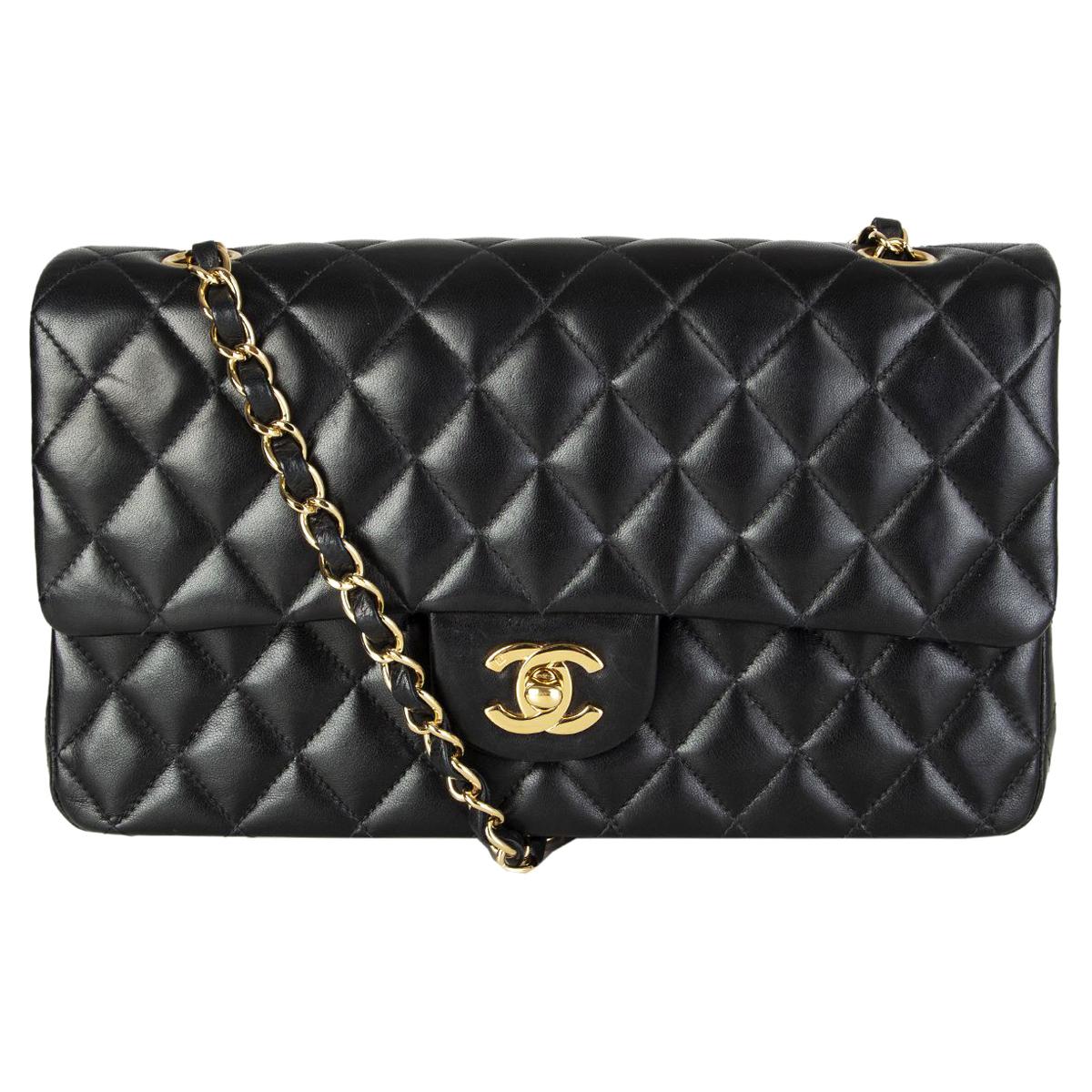 CHANEL black quilted lambskin leather TIMELESS CLASSIC FLAP MEDIUM Shoulder Bag