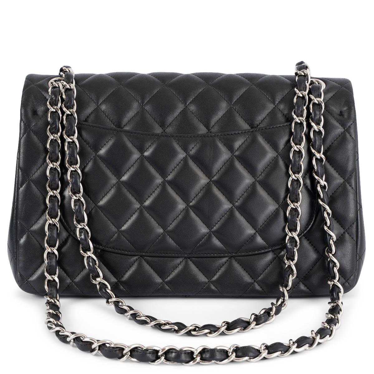 Black CHANEL black quilted lambskin leather TIMELESS CLASSIC LARGE Flap Shoulder Bag For Sale