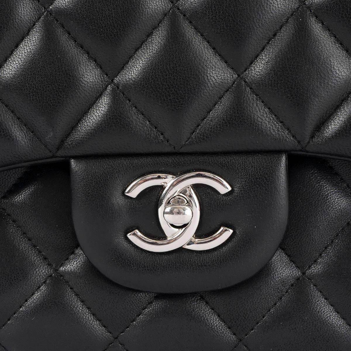 CHANEL black quilted lambskin leather TIMELESS CLASSIC LARGE Flap Shoulder Bag For Sale 2